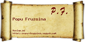 Popu Fruzsina névjegykártya